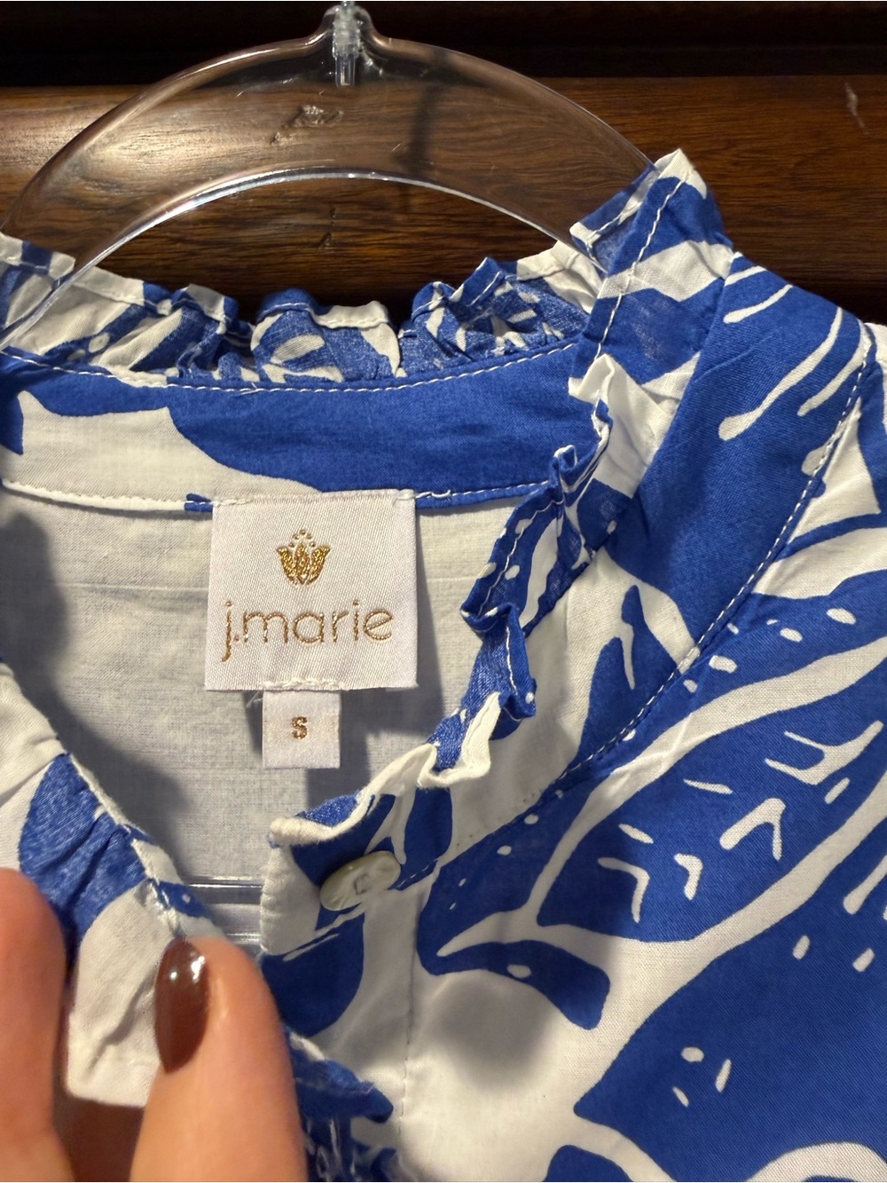 Tuckernuck x J.Marie’s Jill Ruffle Blue Floral Midi Dress with Tie Waist - Picture 3 of 4